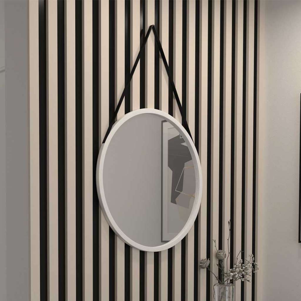 Wandspiegel Spiegel in Weiß und runder Form