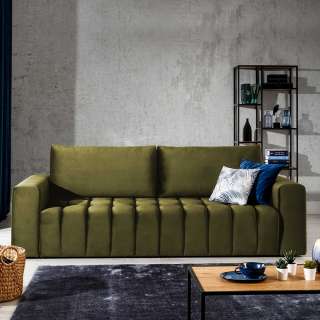 Sofa Dreisitzer Sofa aus Velours mit Armlehnen