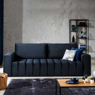 Couch Dreisitzer in Dunkelblau aus Samt