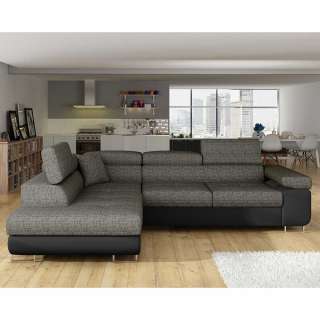 Ecksofa Sofaecke aus Webstoff und Kunstleder