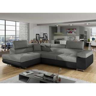 Sofa Ecksofa in Grau aus Textil