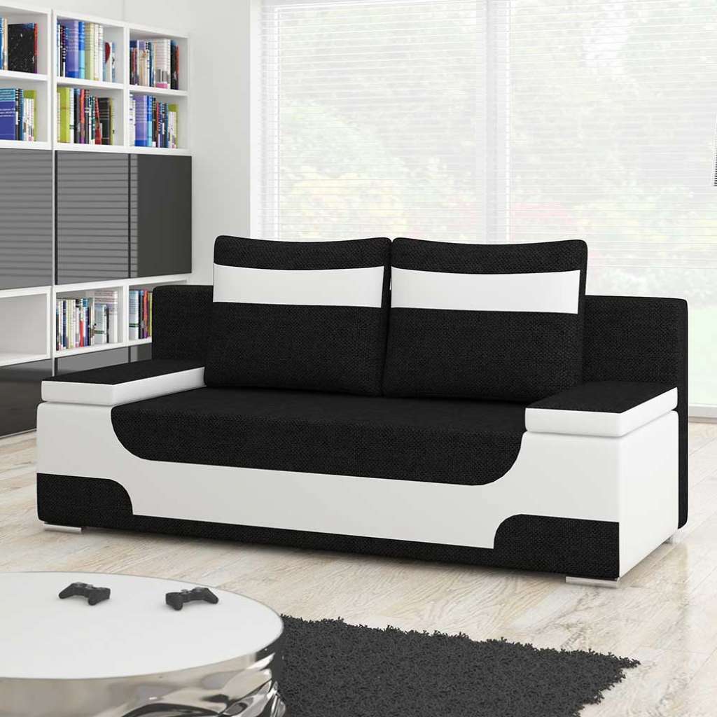 Couch Sofa in Weiß und Schwarz