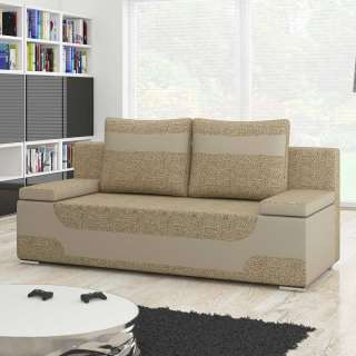 Sofa Zweisitzer aus Webstoff und Kunstleder