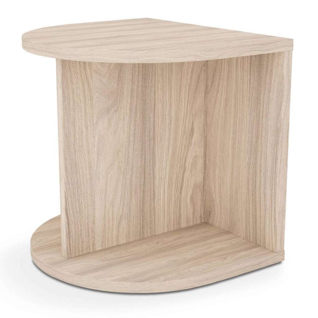 Beistelltisch Anstelltisch mit Holzwerkstoff Oberfläche in gebogener Form