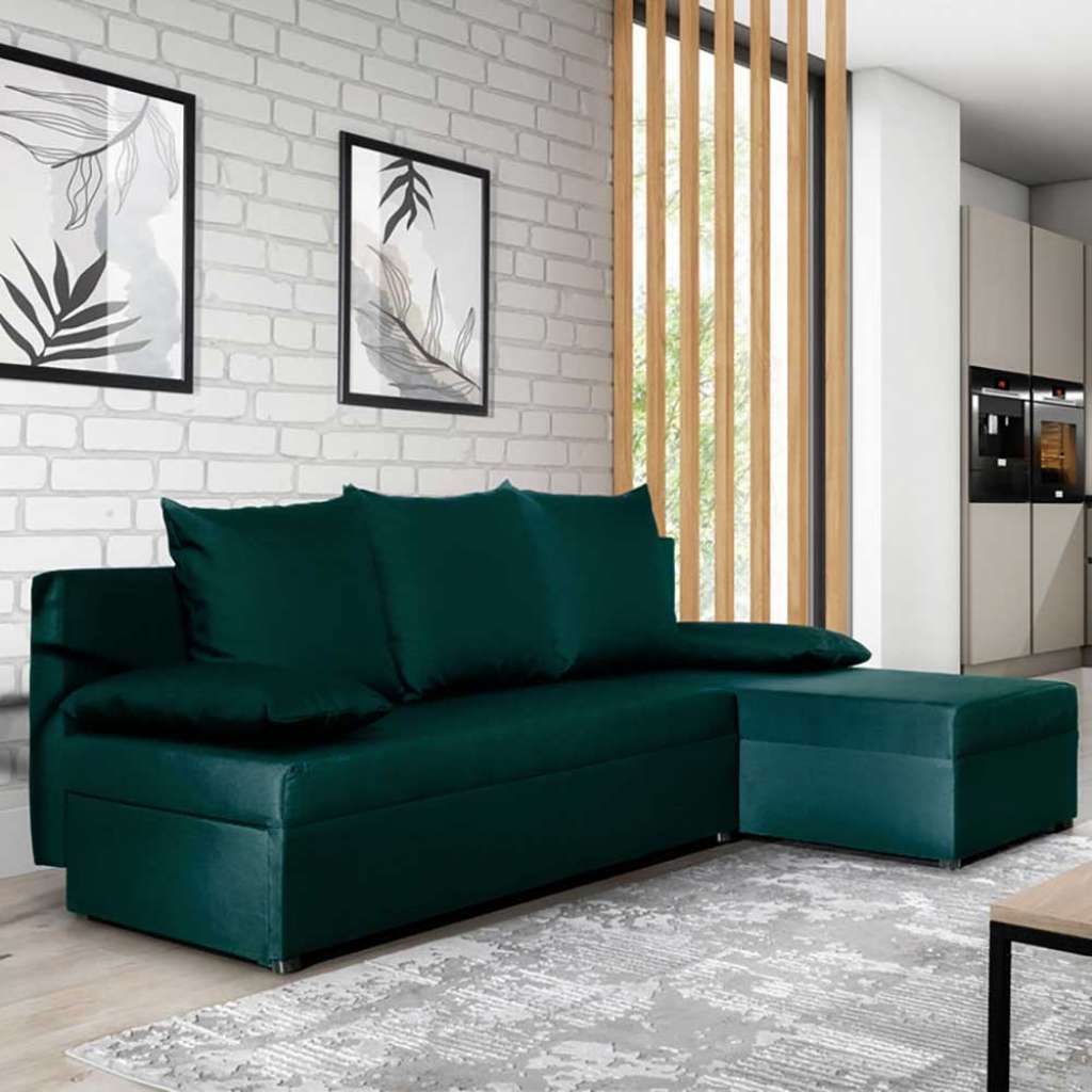 Ecksofa Schlafsofa mit Schlaffunktion und Bettkasten