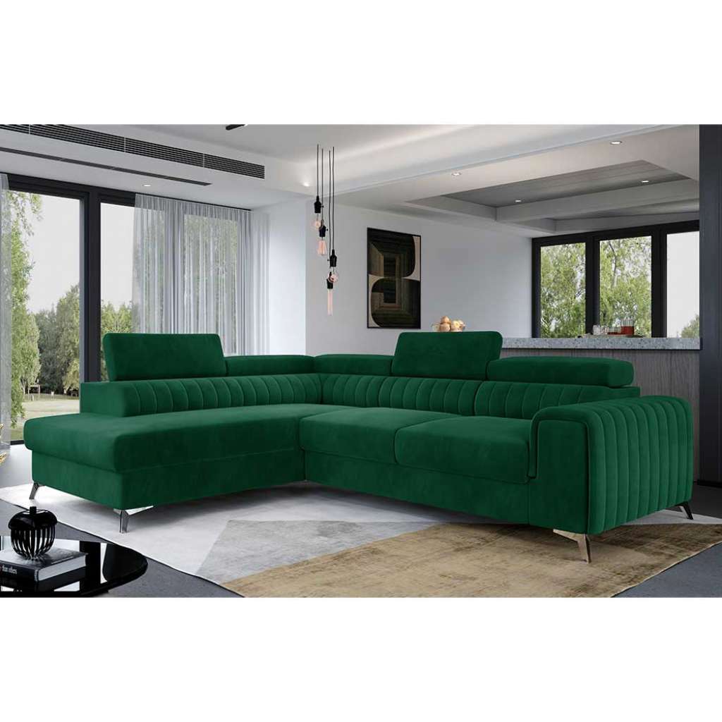 Ecksofa Couch mit Schlaffunktion und Armlehnen