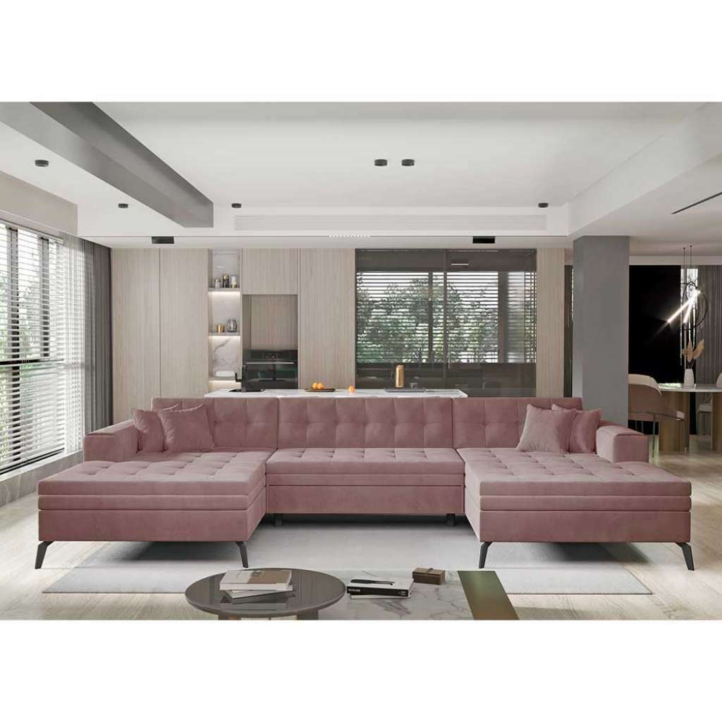 Couchlandschaft Wohnlandschaft mit Schlaffunktion und fünf Sitzplätzen