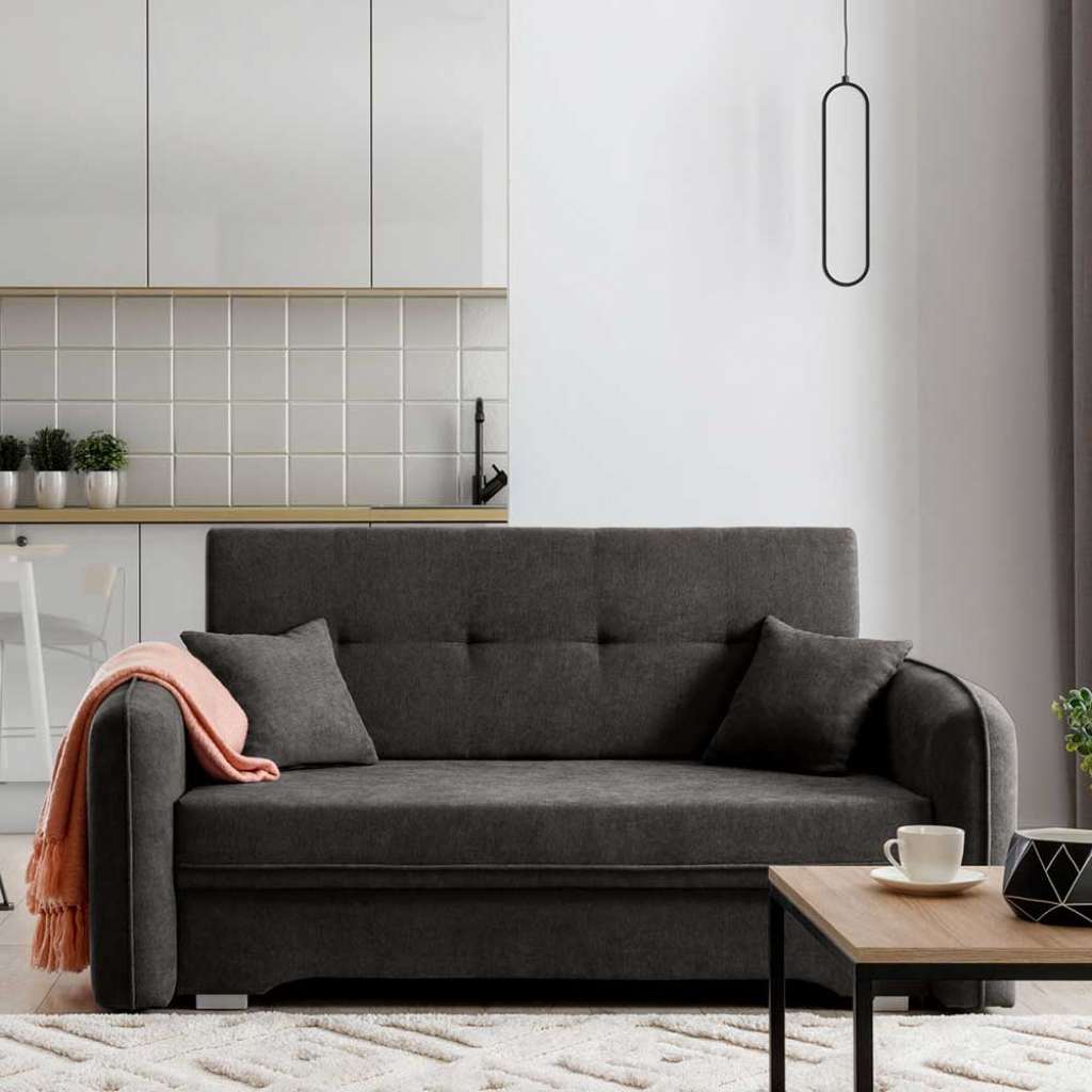 Schlafsofa Couch mit Schlaffunktion und Armlehnen