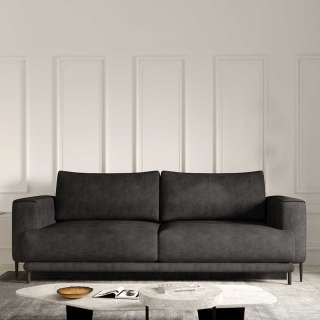 Sofa 3er Dreisitzer Sofa in Anthrazit aus Textil