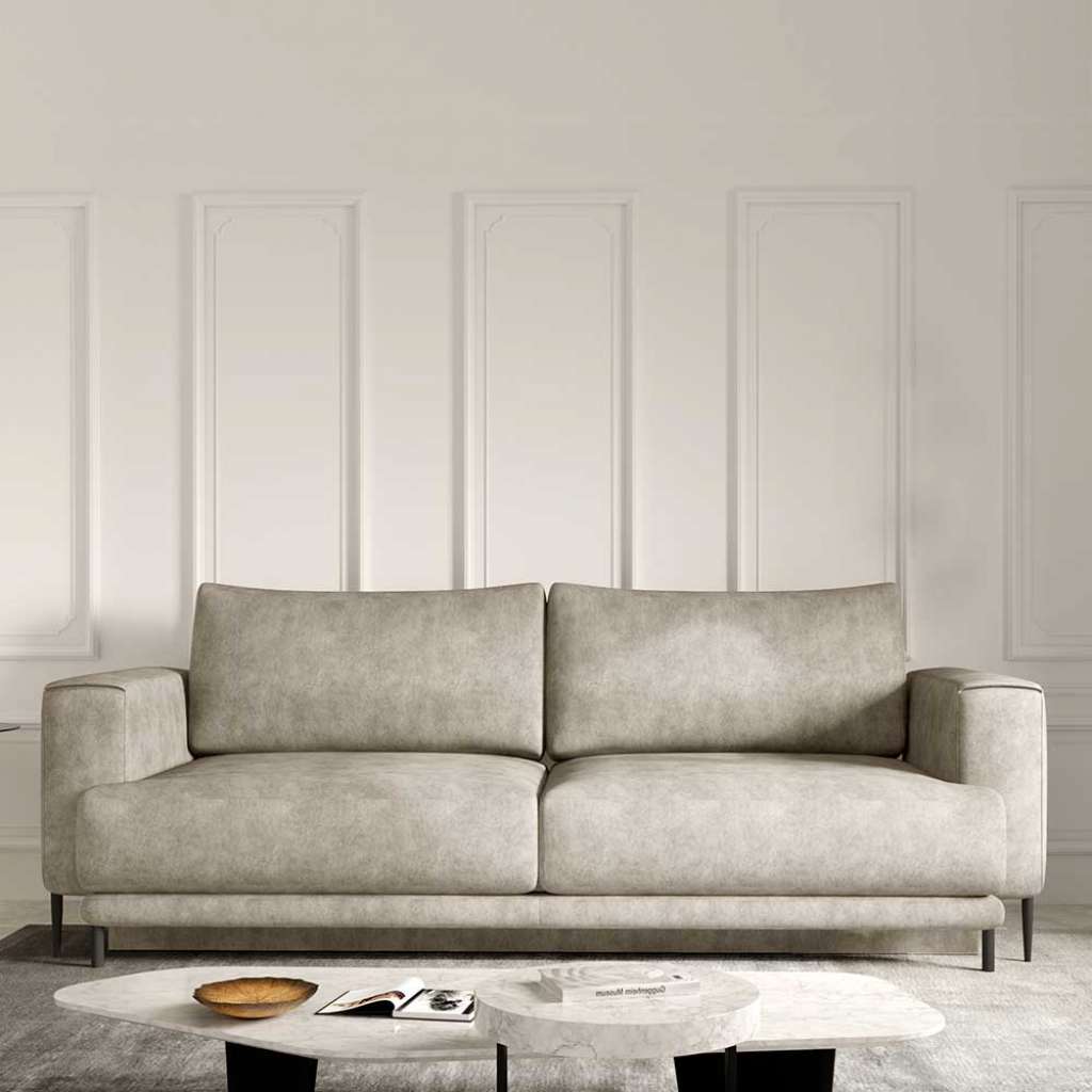 Sofa Dreisitzer Sofa mit Armlehnen und gepolsterter Rückenlehne