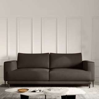 Sofa Dreisitzer in Dunkelbraun aus Velours