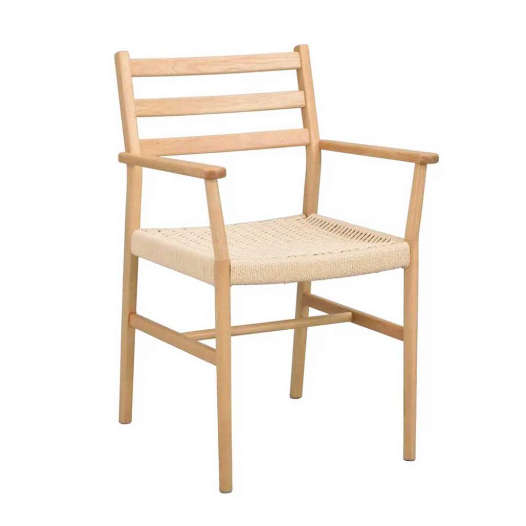 Armlehnstuhl Stuhl Küche mit Armlehnen und Bezug aus Geflecht