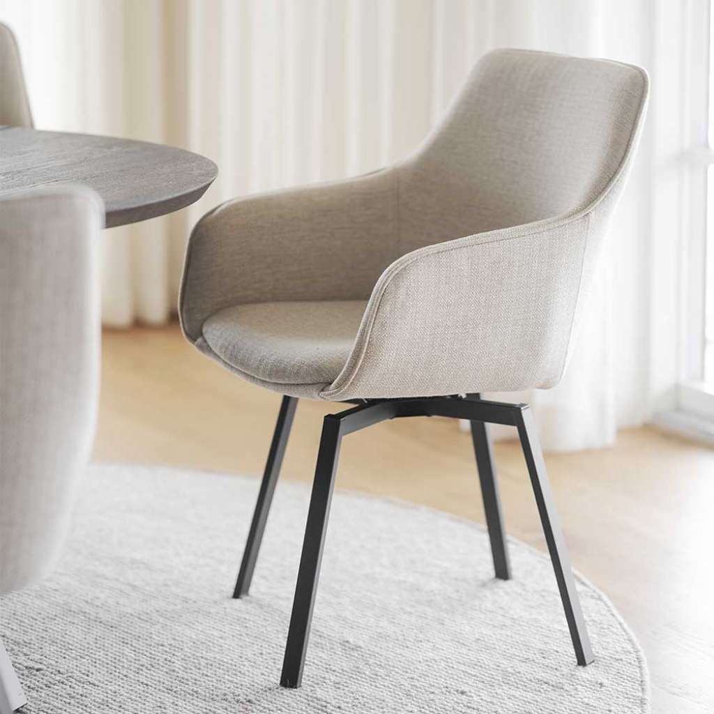 Stuhl Esszimmer Esszimmerstuhl mit Armlehnen und Gestell aus Metall (2er Set)