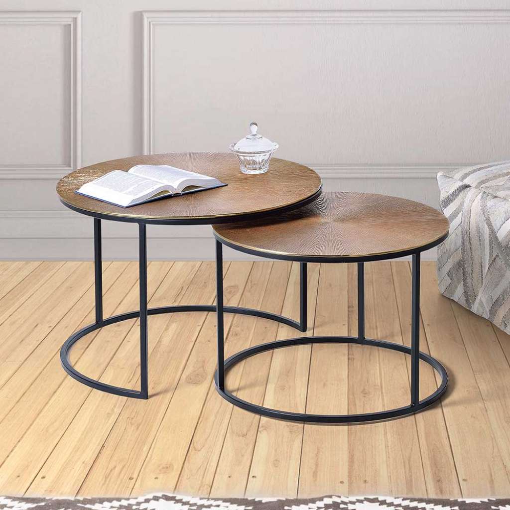 Beistelltisch Sofatisch in Bronze zweiteilig (zweiteilig)