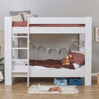 Kinderbett Stockbett in Weiß Liegefläche 90x200 cm