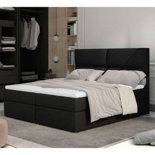 Polsterbett Boxspringbett in Dunkelbraun aus Webstoff