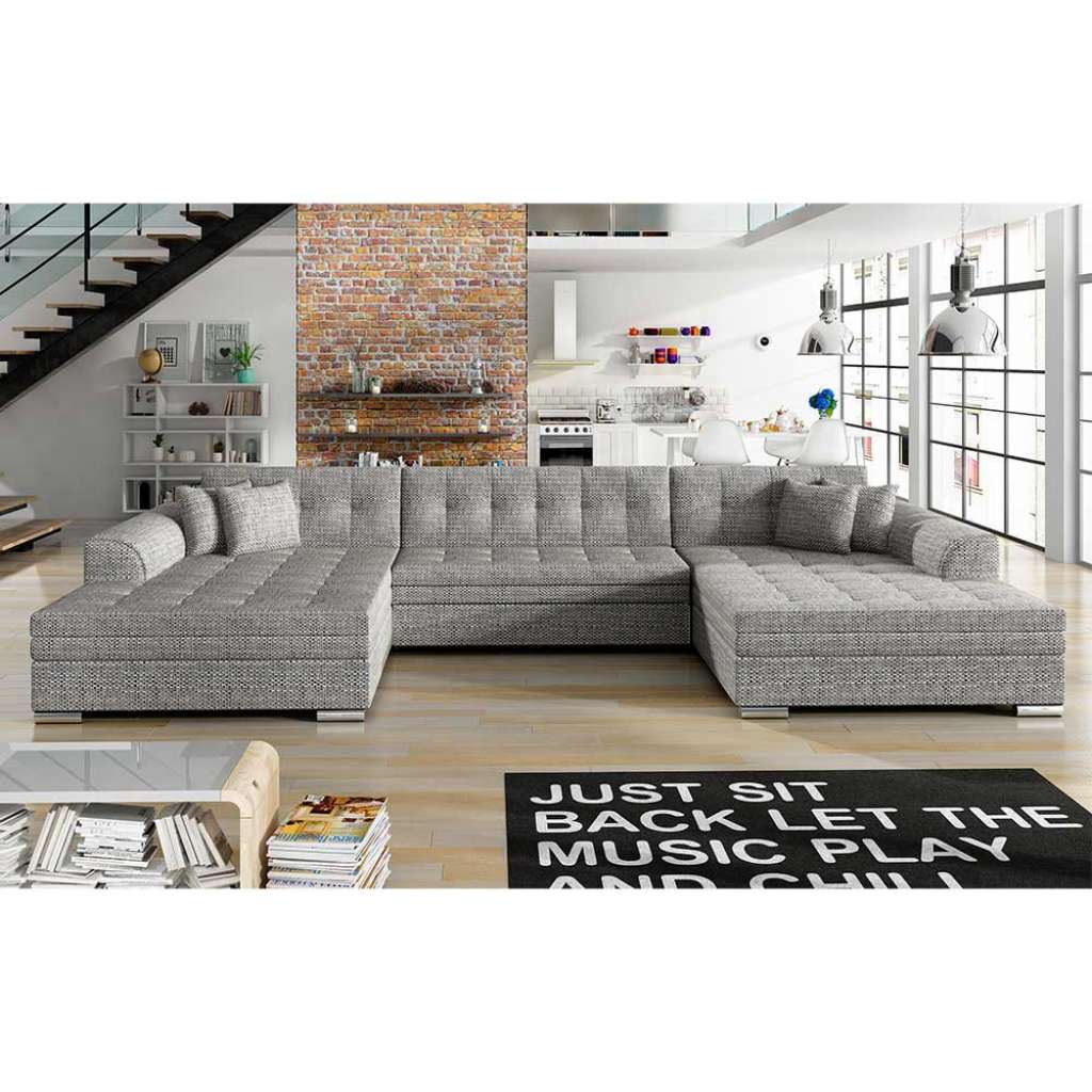 Wohnlandschaft Couchlandschaft mit aufwendigen Steppungen aus Webstoff