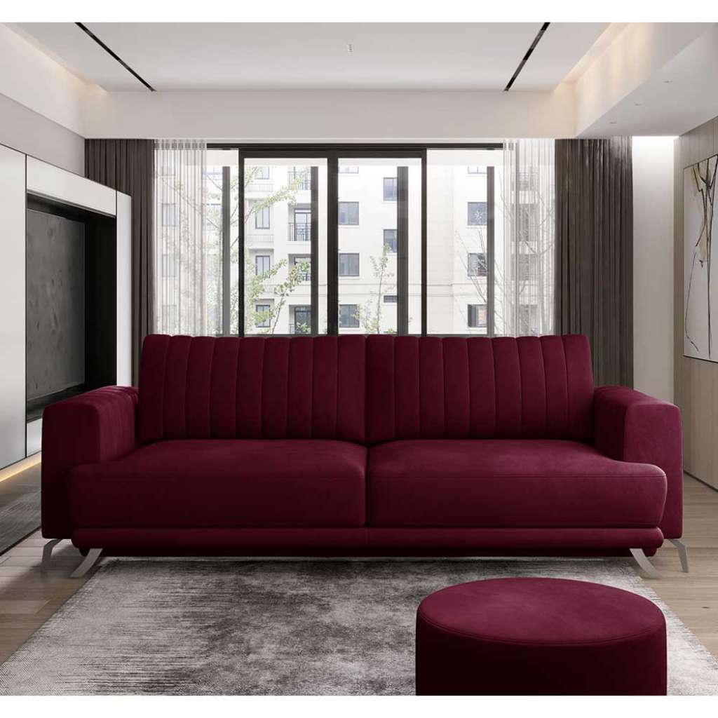 Sofa Couch aus Samt mit Armlehnen