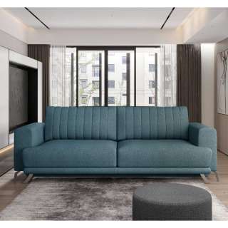 Sofa Couch in Petrol aus Textil
