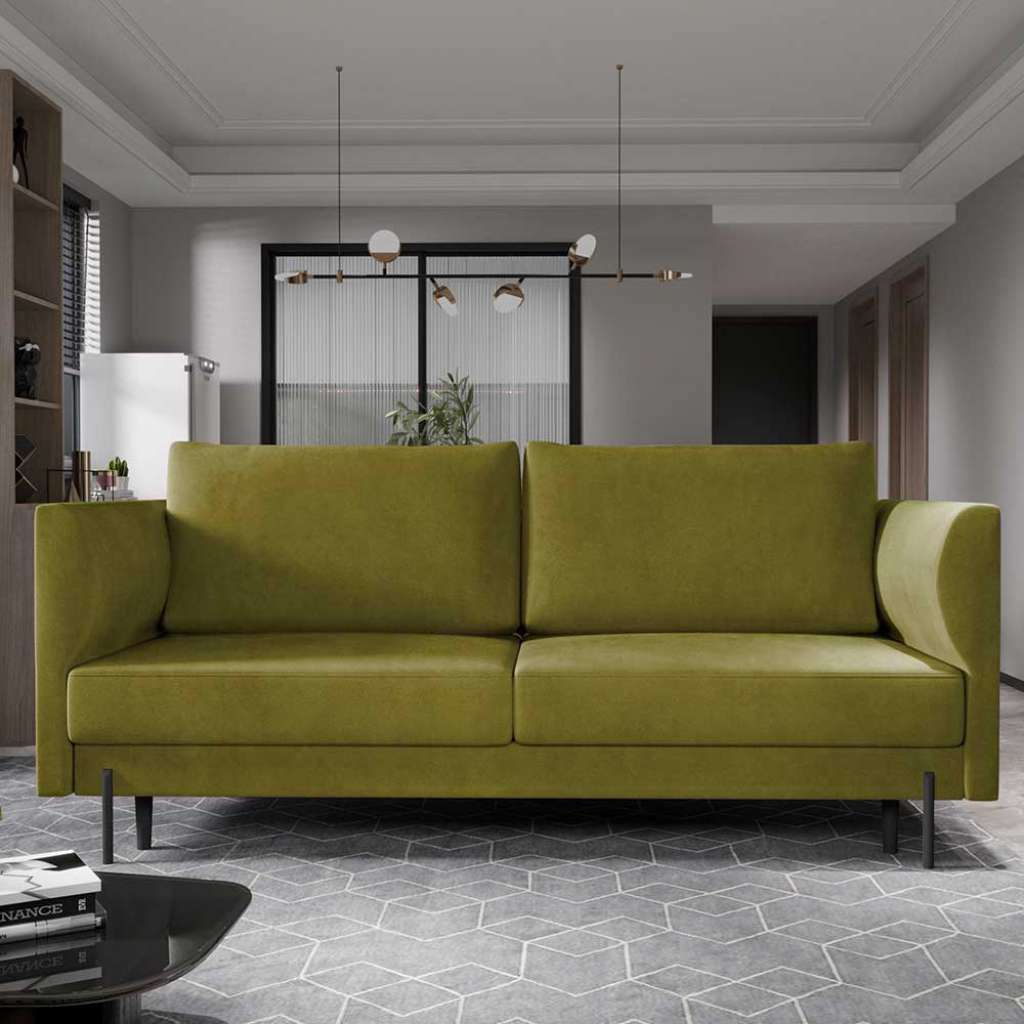 Sofa Dreisitzer aus Samt mit Armlehnen