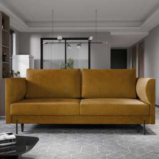Sofa D reisitzer aus Samt mit Armlehnen