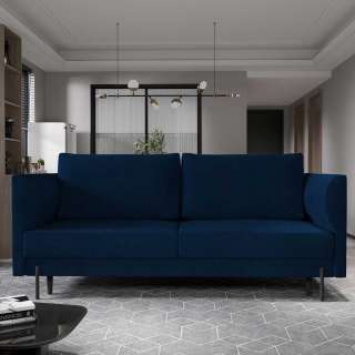 Sofa Dreisitzer Sofa aus Samt in Dunkelblau
