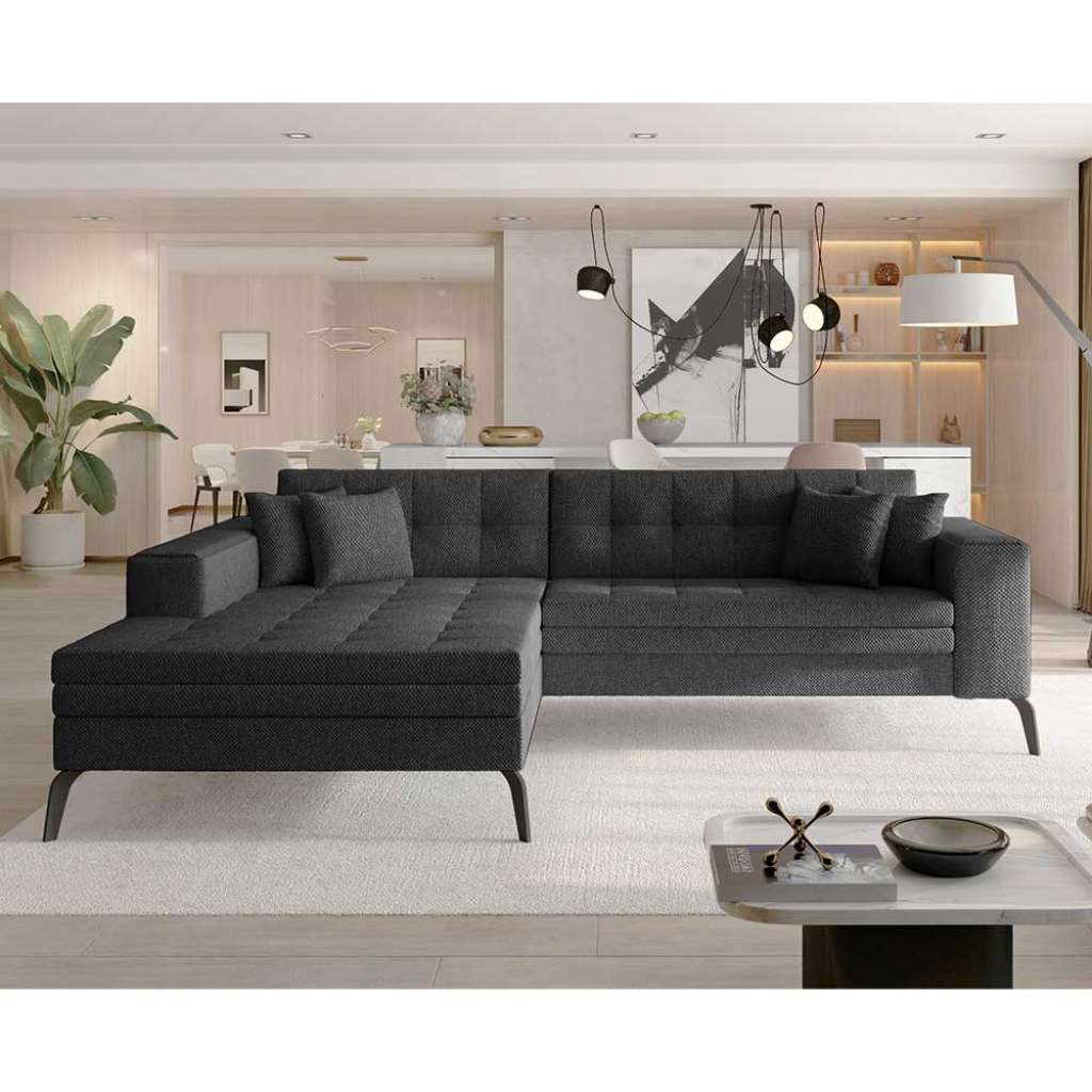 Sofa Ecksofa aus Textil in Grau