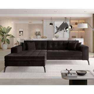 Sofa Ecksofa aus Samt mit Armlehnen