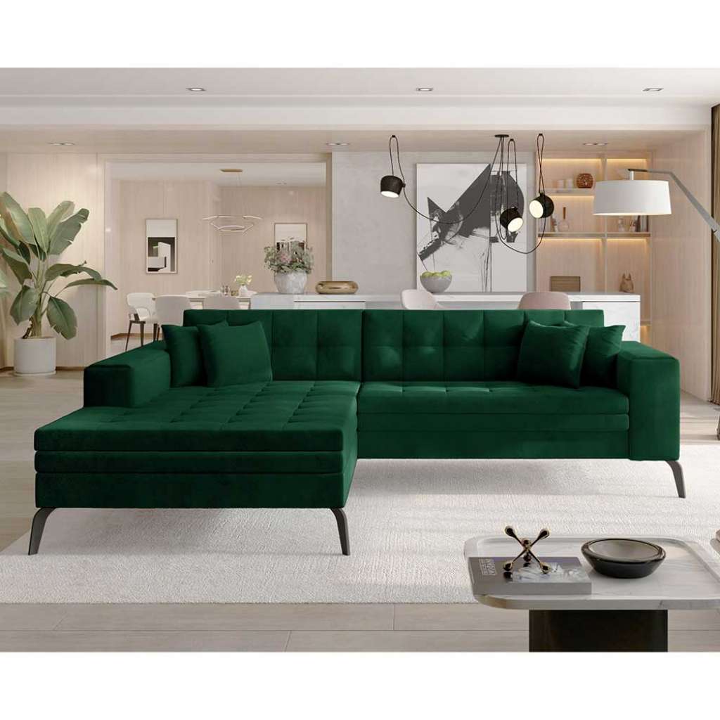 Sofaecke Ecksofa aus Samt mit vier Sitzplätzen