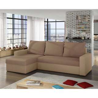 Ecksofa Schlafsofa mit Schlaffunktion und Armlehnen