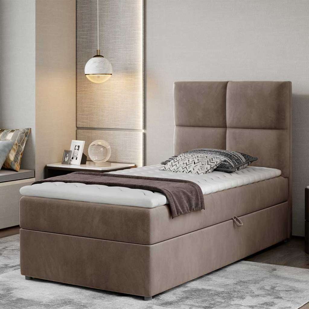 Polsterbett Stauraumbett in Braun Liegefläche 90x200 cm
