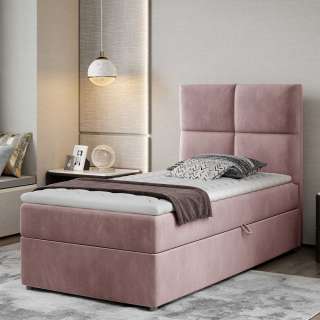 Bett Polsterbett in Rosa mit Bettkasten