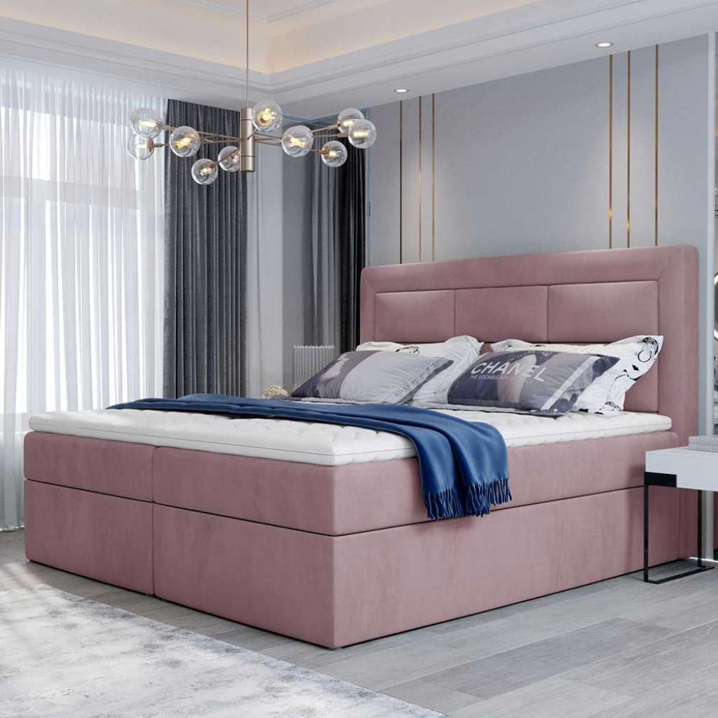Polsterbett Stauraumbett aus Samt mit Bettkasten
