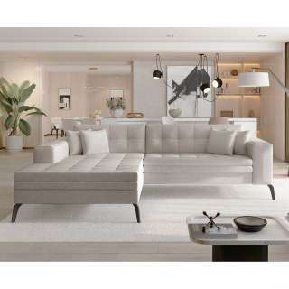 Sofaecke Ecksofa in Beige mit Armlehnen