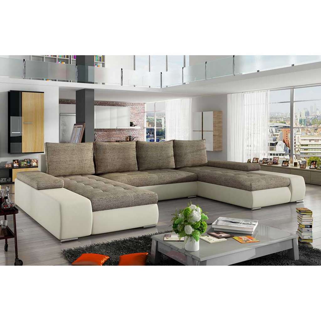 Wohnlandschaft Couchlandschaft mit Schlaffunktion und Armlehnen