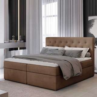 Doppelbett Boxbett in Braun Bettkasten