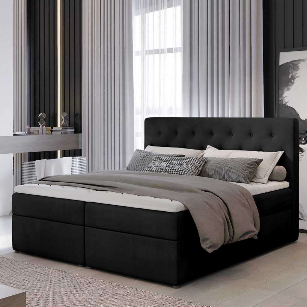 Polsterbett Bett aus Samt mit Bettkasten