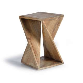 Beistelltisch Holztisch aus Mangoholz Naturfarben handgearbeitet