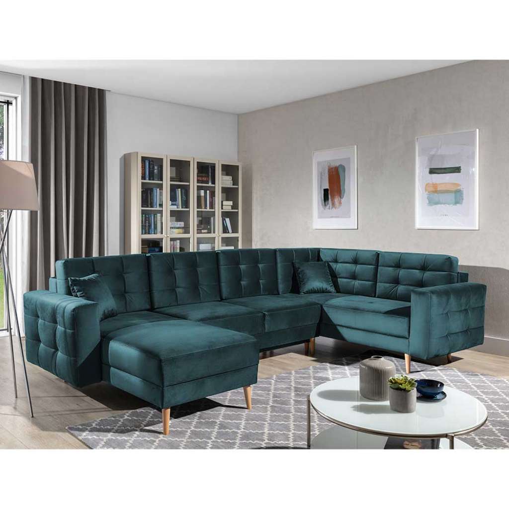 Wohnlandschaft Ecksofa mit Schlaffunktion und Bettkasten