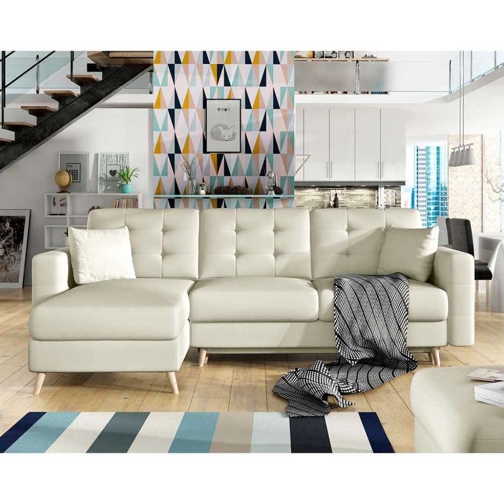 Ecksofa Sofa mit Schlaffunktion und Armlehnen