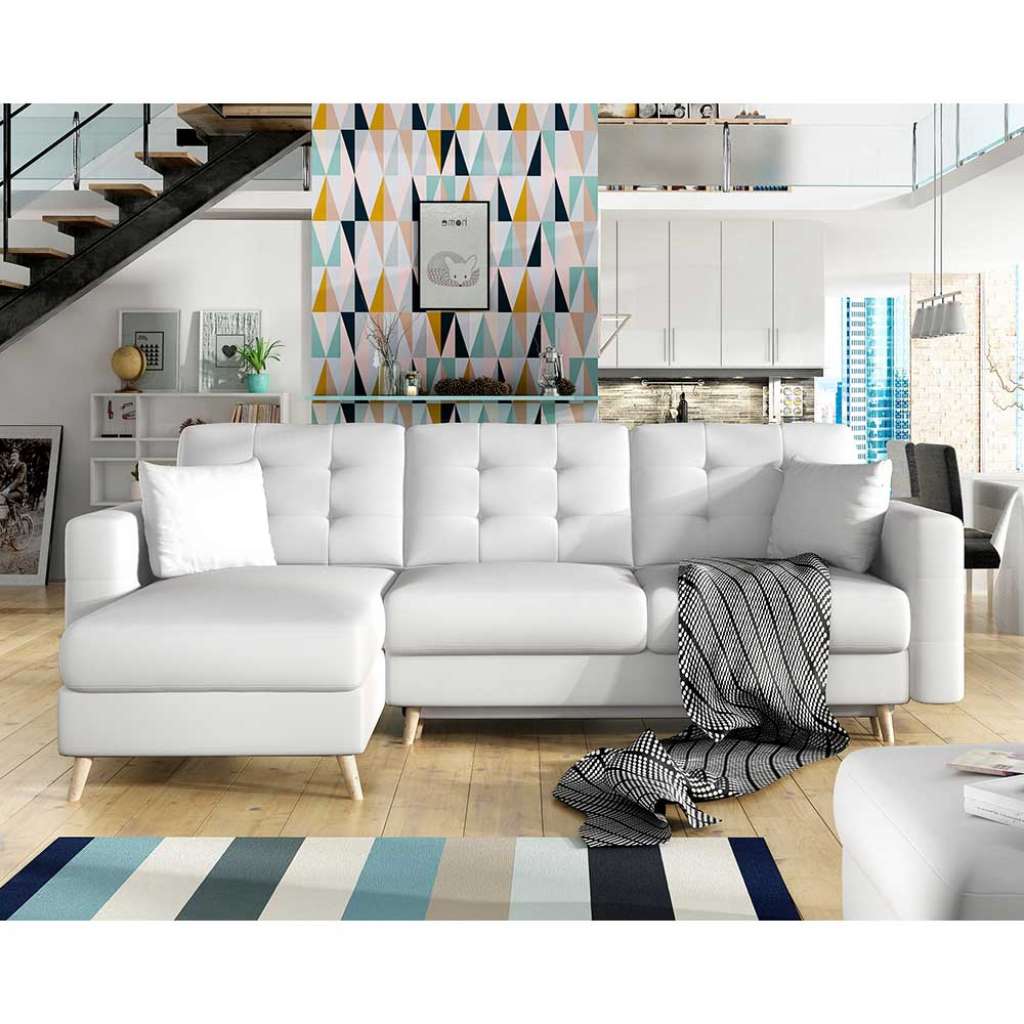 Ecksofa Schlafsofa mit Schlaffunktion und Bettkasten