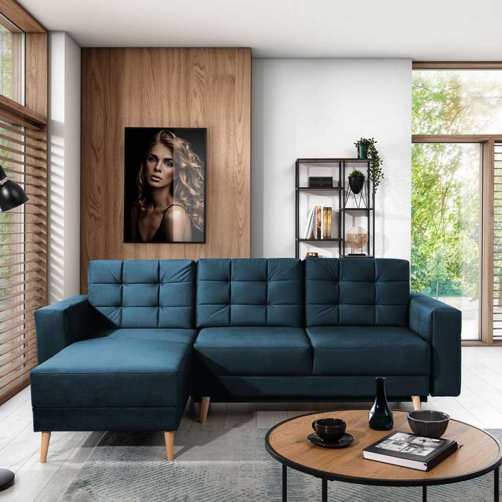 Ecksofa Schlafsofa mit Schlaffunktion und Bettkasten