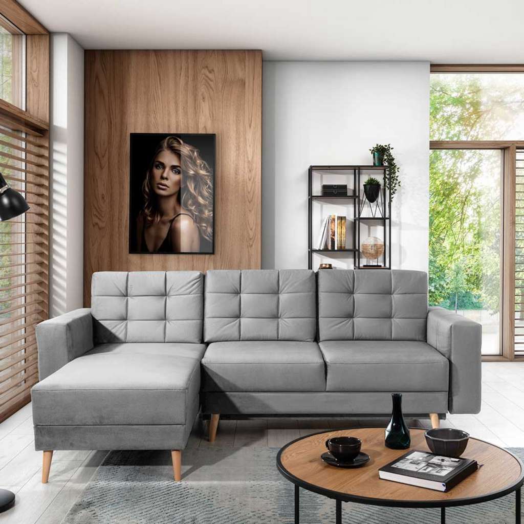 Ecksofa Sofaecke mit Schlaffunktion und Schaumstoffpolsterung