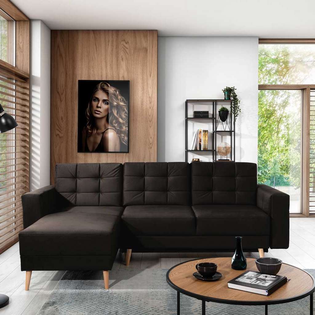 Ecksofa Sofaecke mit Schlaffunktion und drei Sitzplätzen