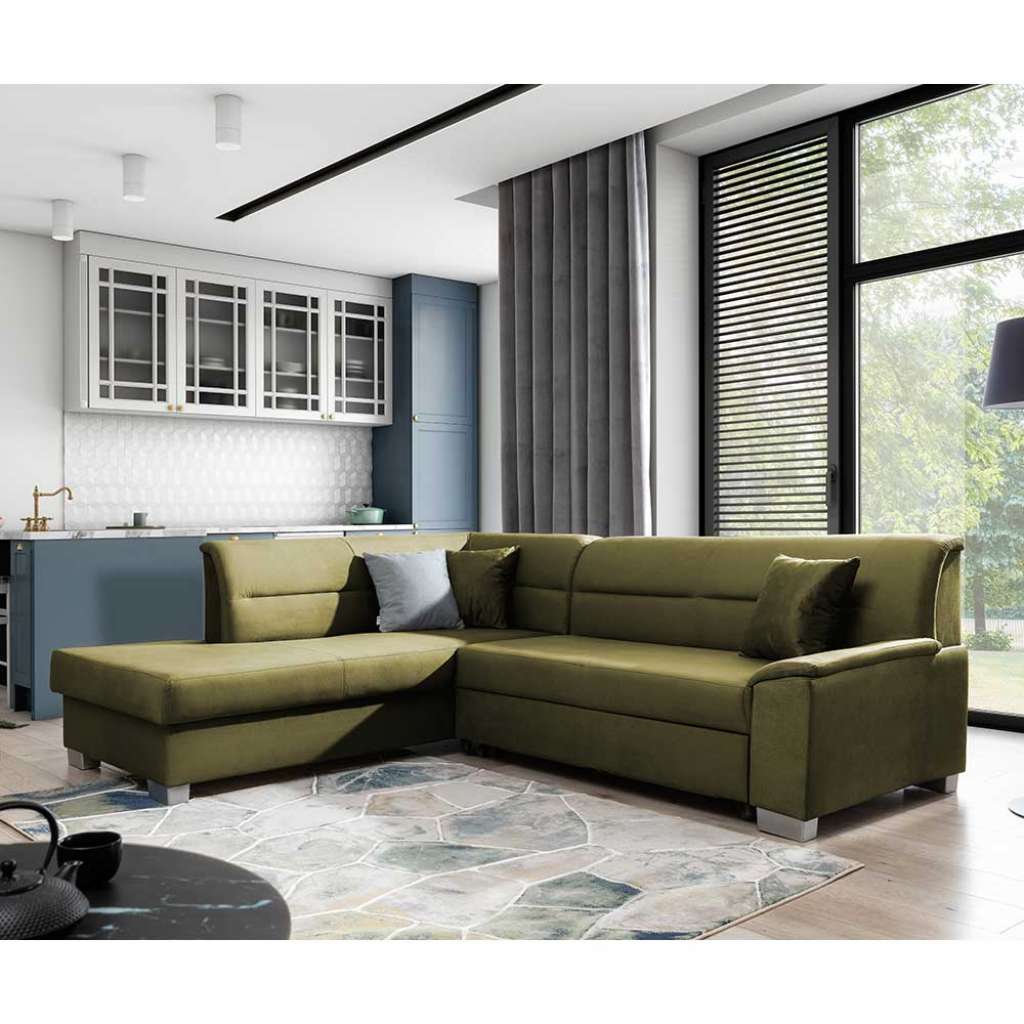Ecksofa Wohnlandschaft mit Schlaffunktion und Armlehnen