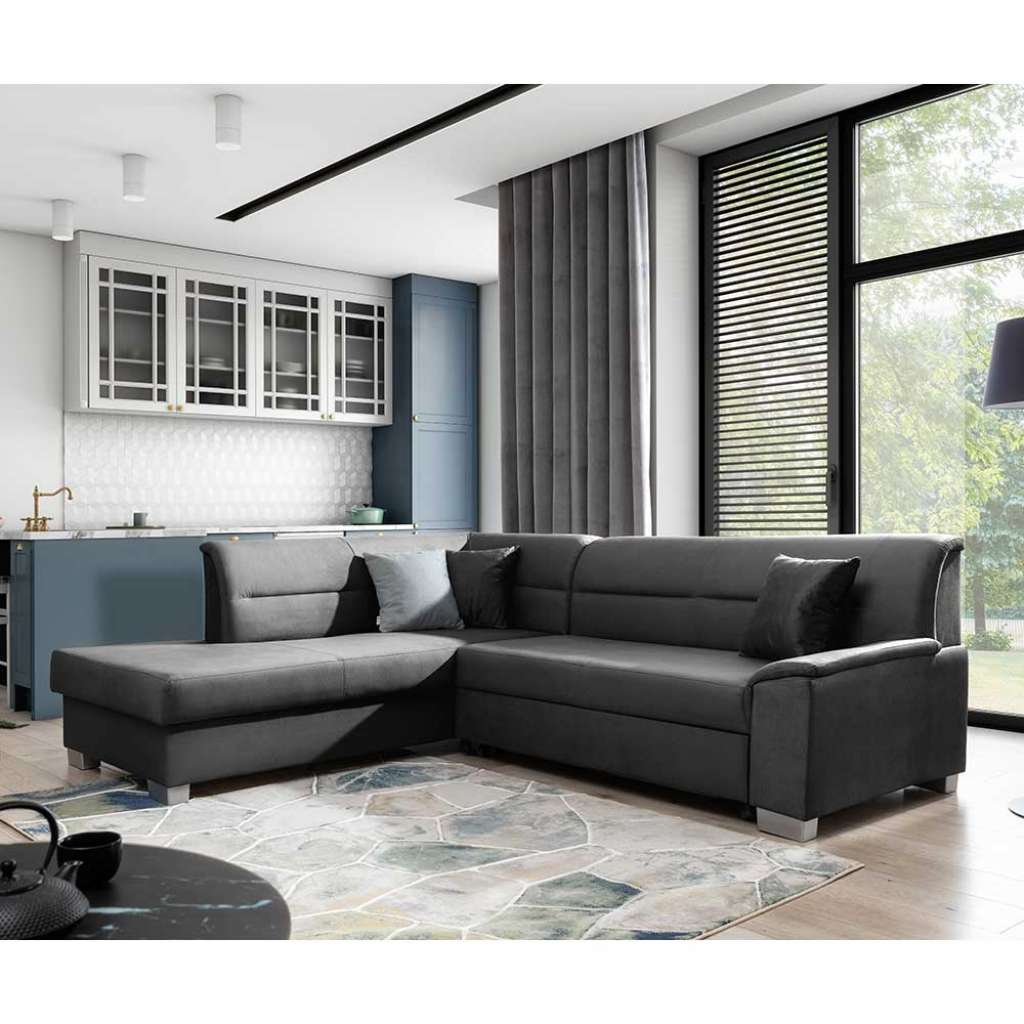 Ecksofa Schlafsofa mit Schlaffunktion und Bettkasten