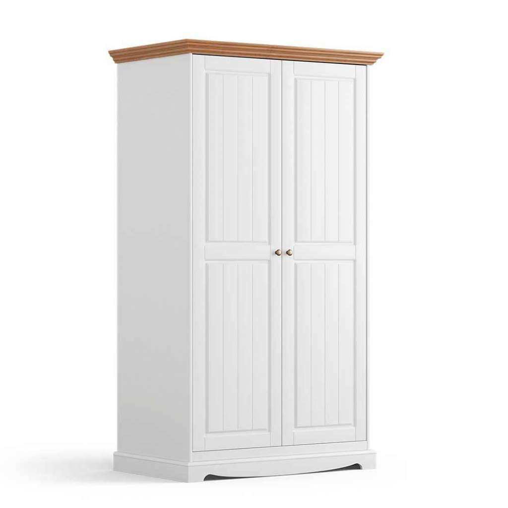 Kleiderschrank Schlafzimmerkleiderschrank im Landhausstil mit einer festen Kleiderstange