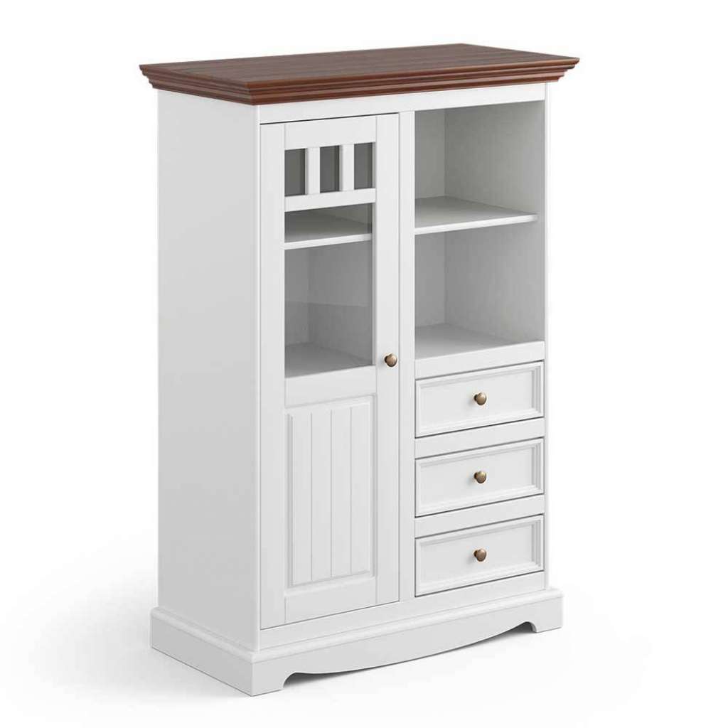 Kommode Highboard in Weiß mit drei Schubladen