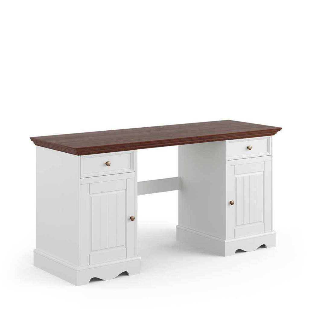 Schreibtisch Büroschreibtisch mit Türen und Metallgriffen