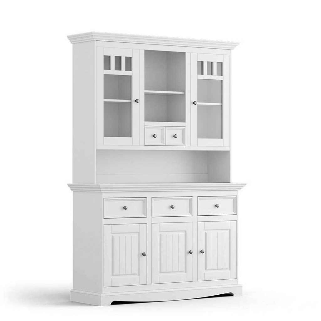 Buffetvitrine Küchenbuffetschrank im Landhausstil mit Glastüren